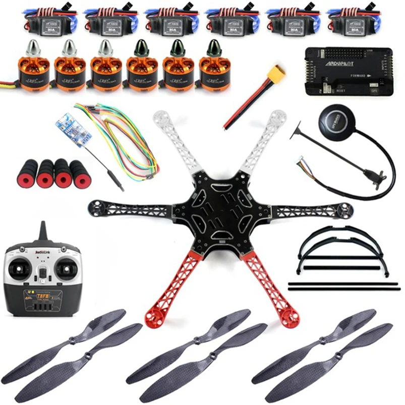 DIY комплект 2 4 ГГц 550 мм Рамка 8CH RC Hexcopter с APM2.8 Беспроводной Wi Fi передачей