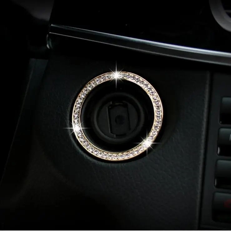 Высококачественное золотое Серебряное украшение для автомобиля кнопка