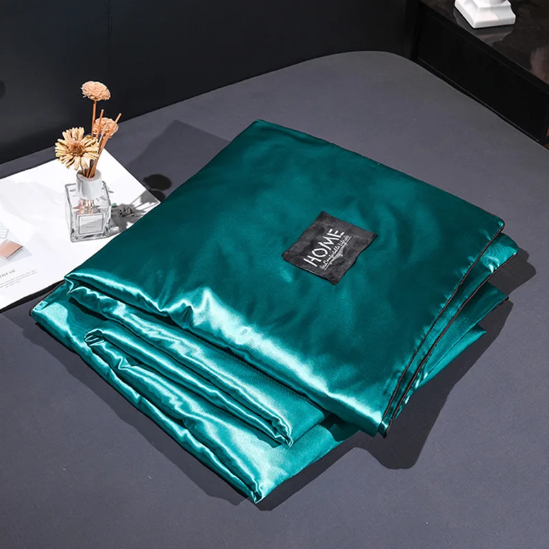 Satin Silk Quilt For Summer 12 Solid Color Bedding Set Bedspread Blanket Comforter Bed Cover King Queen Size new