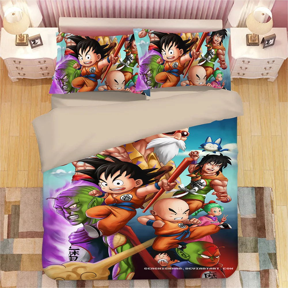 Dragon Ball 3D мультфильм печати постельных принадлежностей пододеяльники пододеяльник Dragon Ball z Vegeta Супер Saiyan утешитель постельных принадлежностей