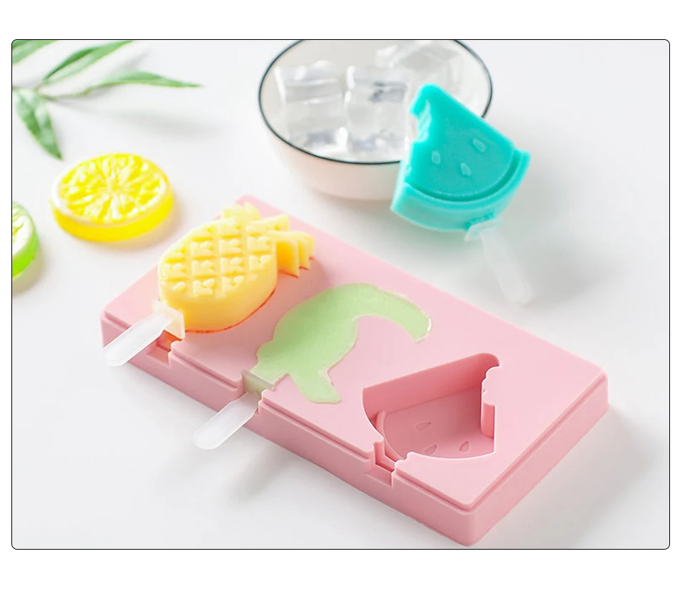 SILIKOLOVE силиконовые формы мороженого с крышкой лоток DIY ручной работы фруктовый лед Лолли Бар Плесень домашние силиконовые Замороженные Popsicle формы