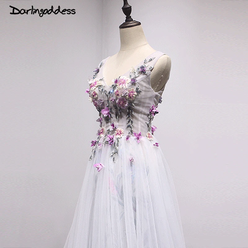 Robe de Soiree/длинное вечернее платье в пол серое с v образным вырезом сексуальные