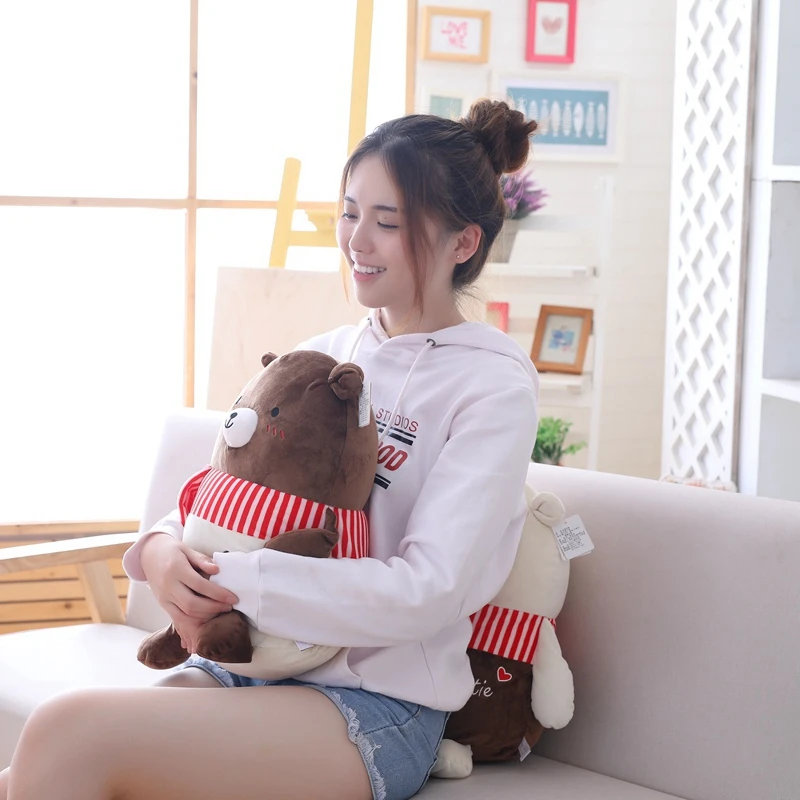 

55cm Sweet Couple of Bear Plush Toys Soft Stuffed Cartoon Animal Teddy Bear Dolls Sofa Bed Pillow Lover Valentine's Day Gifts