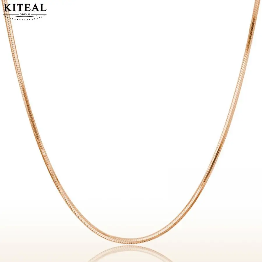 KITEAL 2018 Новая мода трендовые мужские и женские розово золотистые 1 мм 45 см цепочка