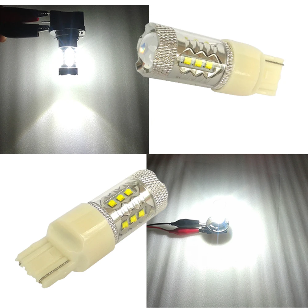 CNSUNNYLIGHT 7440 W21/5W T20 w/ XB-D Chips 16 SMD Автомобильная светодиодная лампа с клиновидным