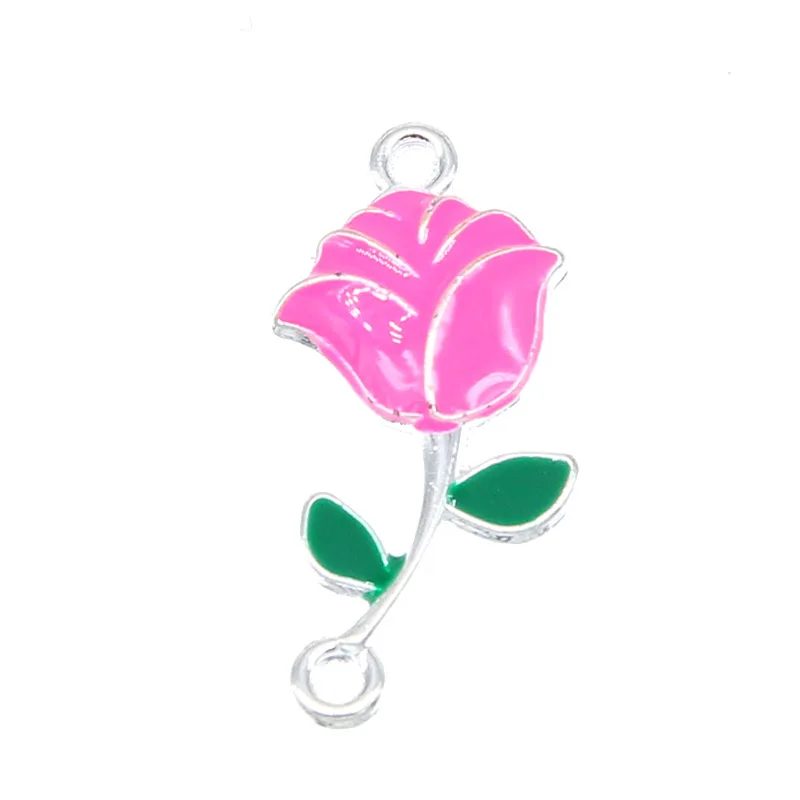 6 шт. розы браслет Простой Шарм цветок сплав аксессуары красная роза дизайн