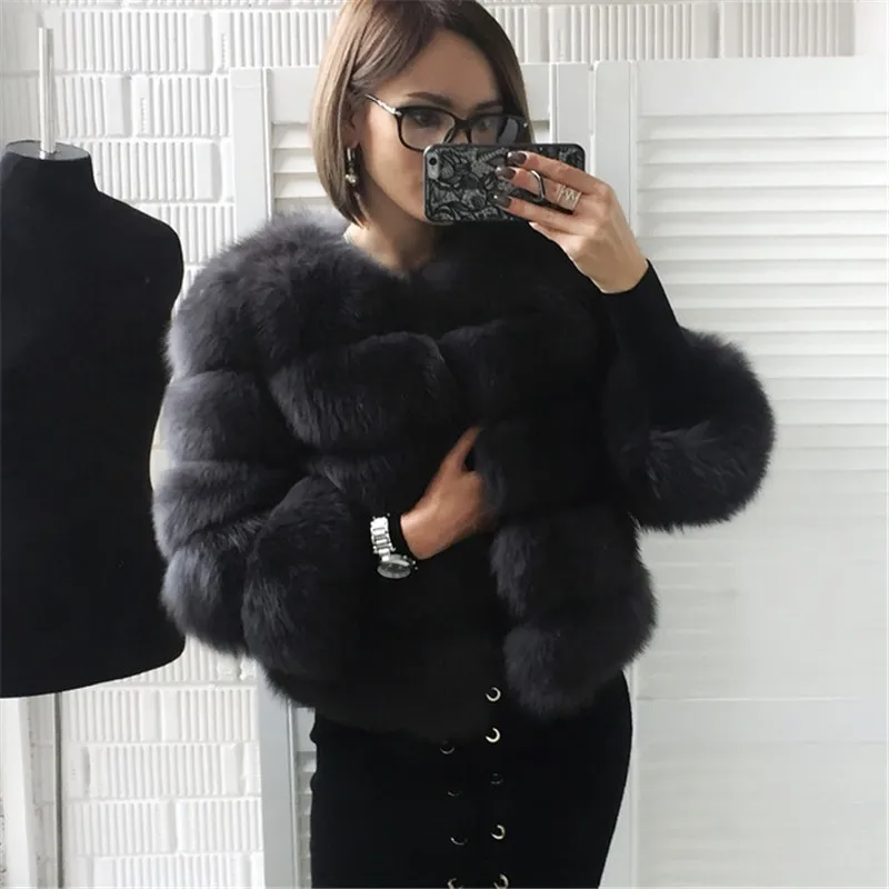 TOPFUR 2021 NEW Natural Fox Fur Coat Women Winter Thick Fur Jacket Fashion Design Short Fox Fur Outwear Luxury Silver Real Fur enlarge
