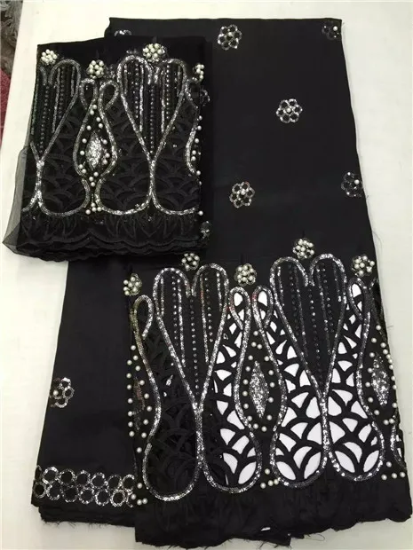 LJ22KAfrican George Lace Fabric African Wrapper High Quality with Embroidery Applique for Sewing | Дом и сад