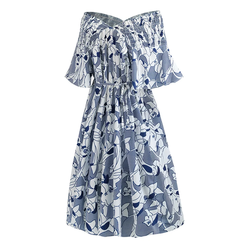 Trytree/летнее платье женское Повседневное трапециевидной формы с принтом