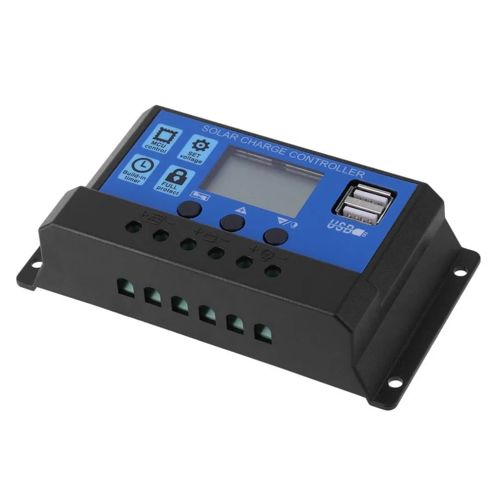 24В/12В авто солнечная панель контроллер заряда батареи 30A 20A 10A LCD Солнечный