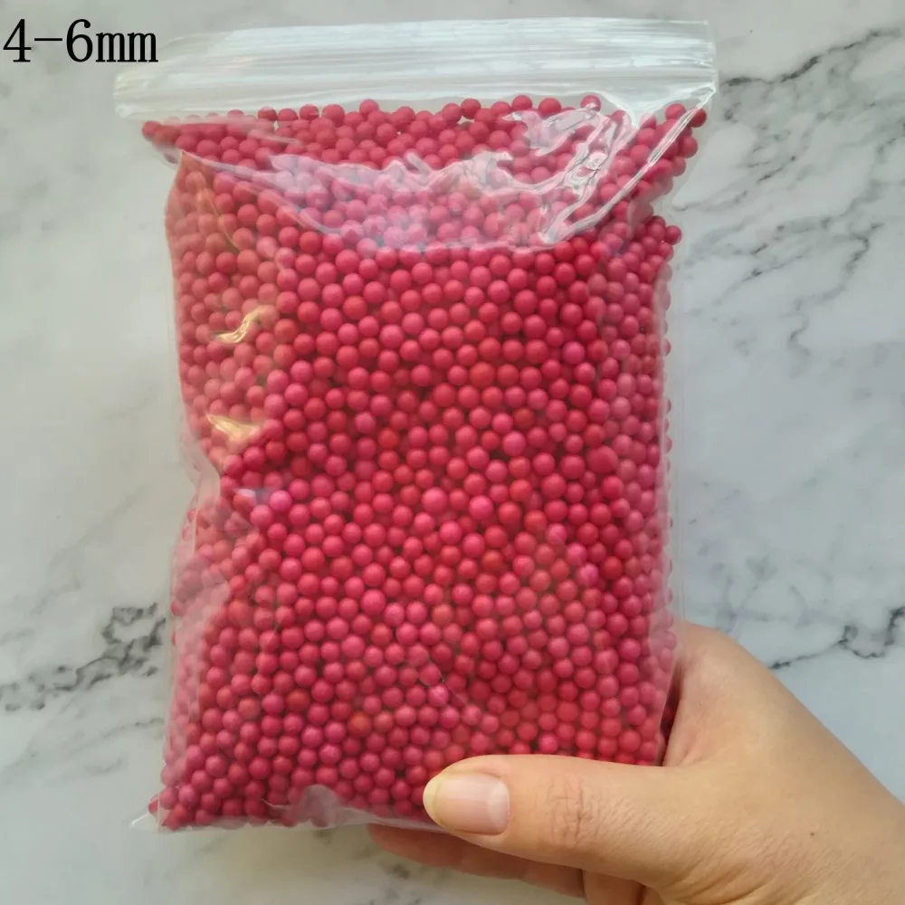 4-6mm Rose Red 40 г 400000 шт 2-3,5 мм 4-6 мм мини цветные шарики из пенополистирола Наполнитель из пенополистирола шарики для рукоделия домашнего свадебного украшения - Цвет: 4-6mm Rose Red