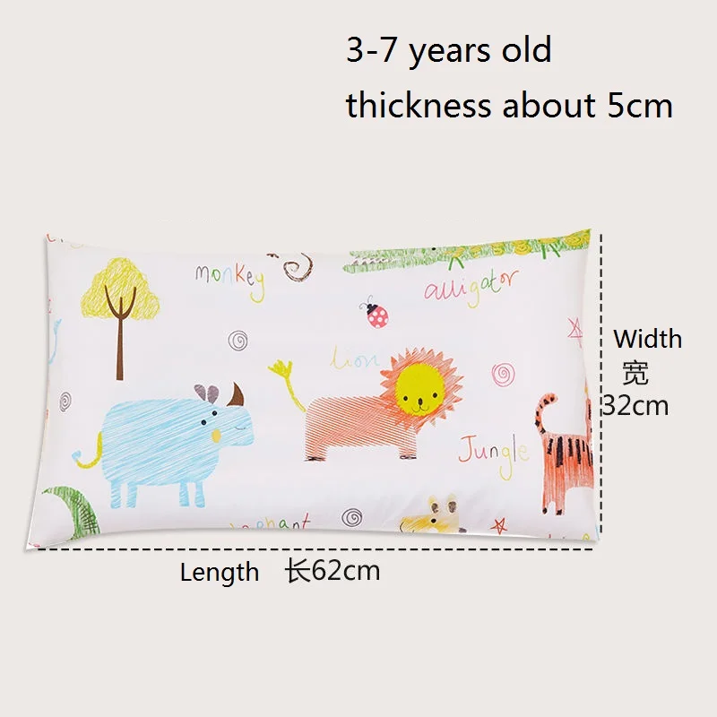 A 62x32cm 4 цвета мультфильм хлопок детские подушки мягкие моющиеся ребенок спальный подголовник удлинить прямоугольник подушка для малыша портативный подголовник - Цвет: A 62x32cm
