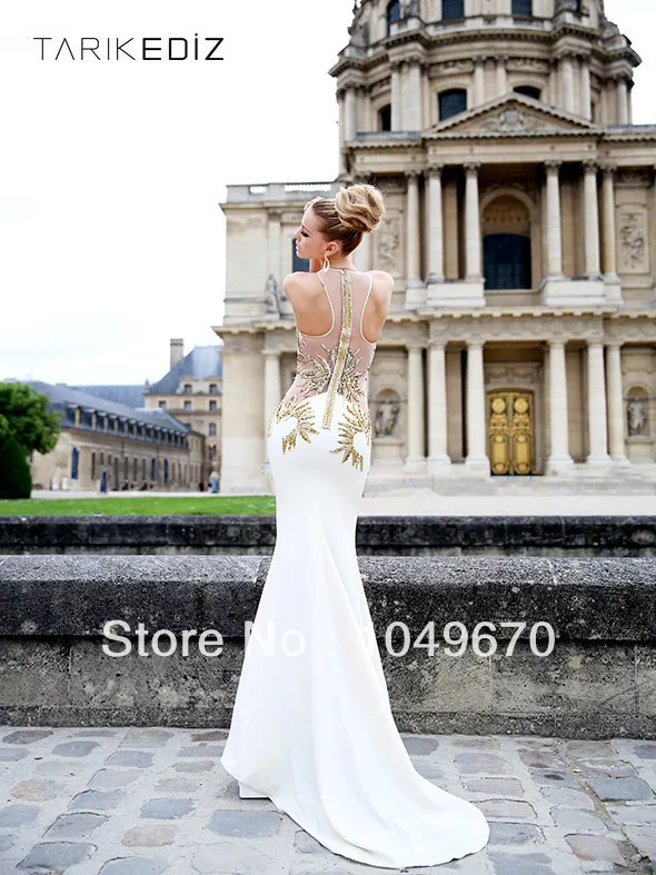 Fast Shipping White Sweetheart Mermaid Formal Evening Dresses Sheer Back Crystal Prom Dress Long N045 | Свадьбы и торжества