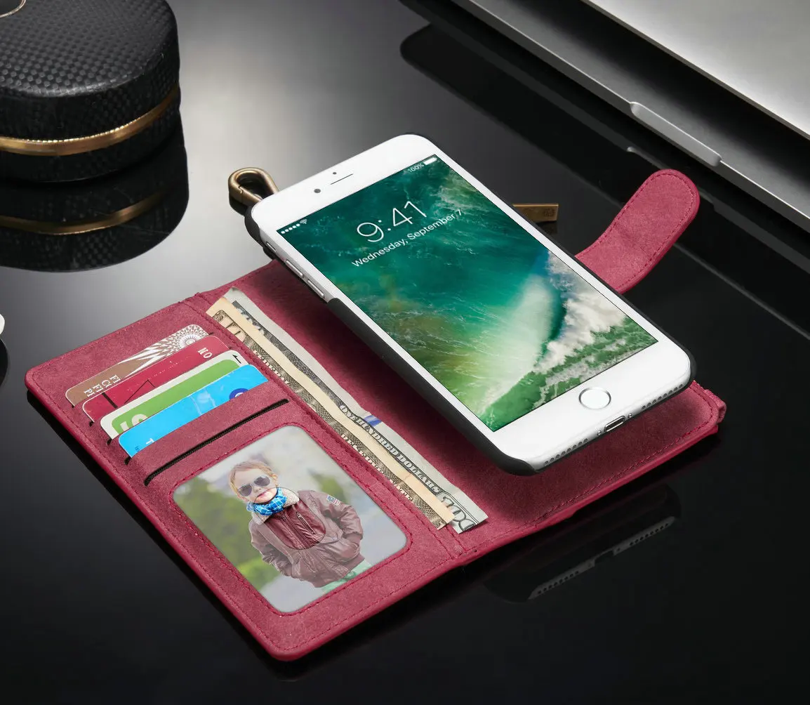 CaseMe оригинальный для Apple iPhone 6/6 S 7 8 плюс с металлической застежкой на молнии
