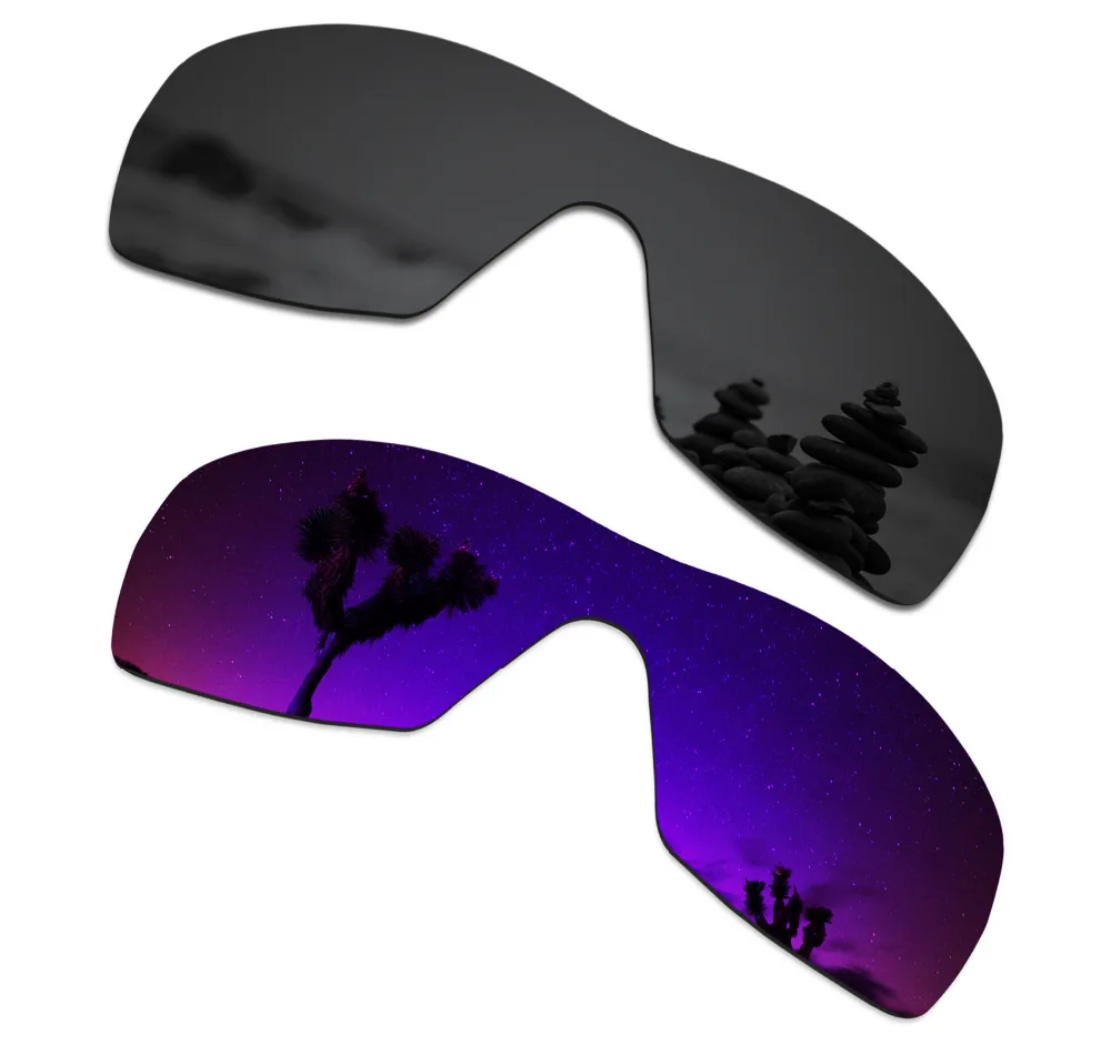 

SmartVLT 2 Pieces Polarized Sunglasses Replacement Lenses for Oakley Dart Stealth Black and Plasma Purple