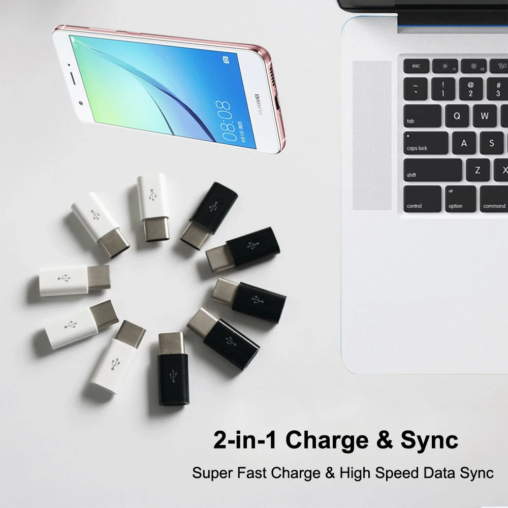 

VOXLINK 5Pack Micro Usb Male To Type-c Micro usb To Type C Converter Adapter for Huawei Macbook Oneplus Xiaomi Charging Charger