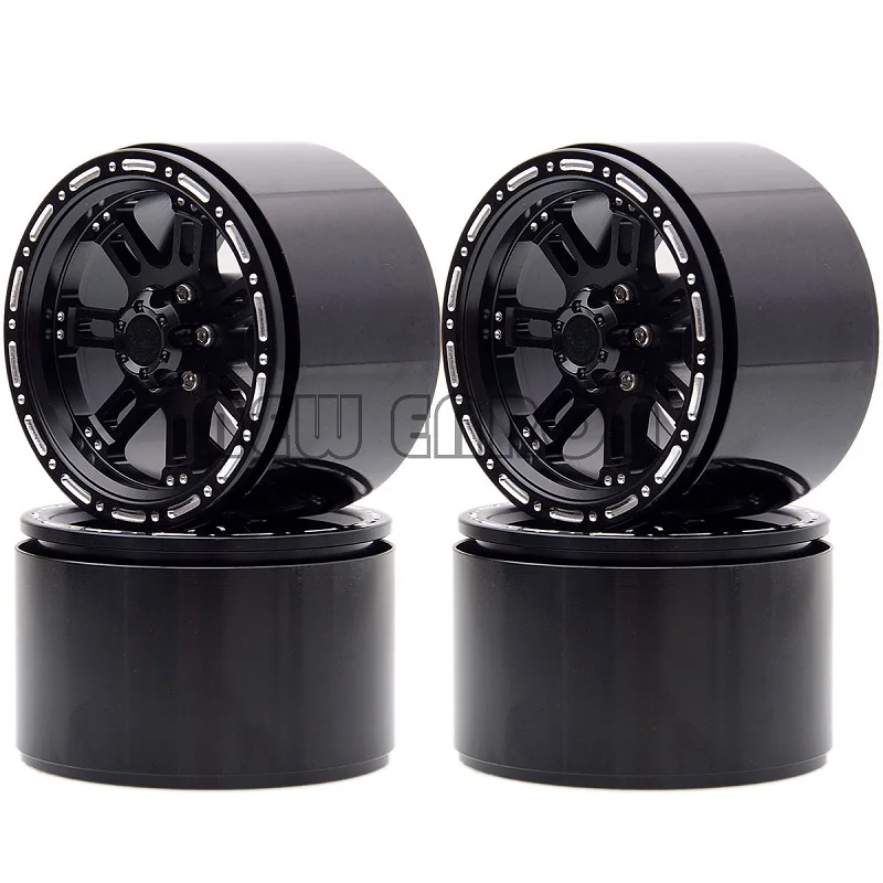 Новые ENRON 4 шт. металлические колесные диски ступицы 2," подходят для RC Rock Crawler Axial Wraith YETI SCX10 RR10 TRX4 TRX-4 KM2 90045 90031 90020 - Цвет: BLACK