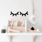 Нордические деревянные ресницы, 2 шт.компл., Мультяшные 3D наклейки на стену, сделай сам для детей, спальни, реквизит для дома, гостиной, подвесное украшение MI 008