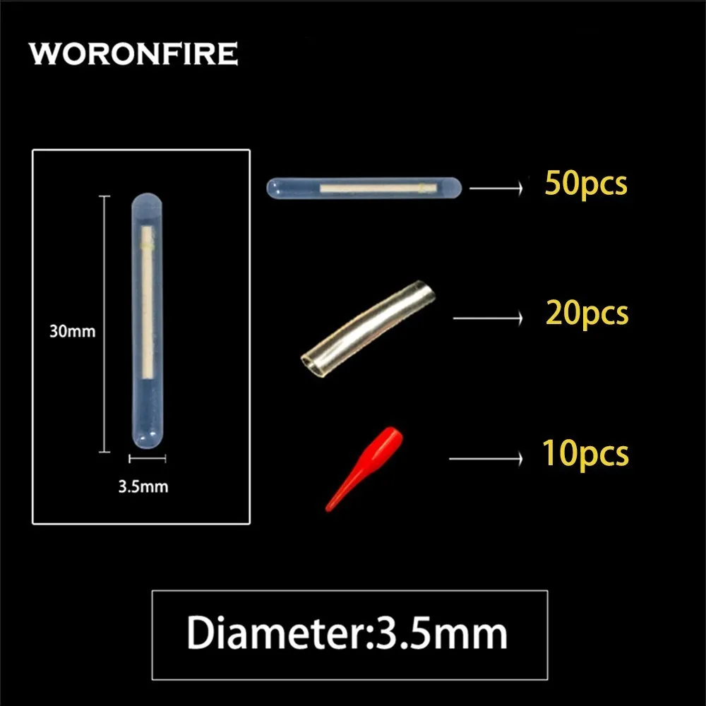 3.5mm50pcs 20/50pcs 4.5*37mm Fishing Float Fluorescent Lightstick Light Night Float Rod Lights Dark Glow Stick Fireflies For Fishing - Цвет: 3.5mm50pcs