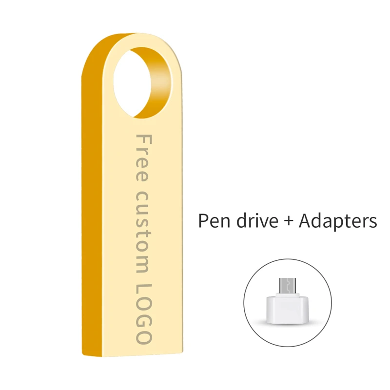 USB 2.0 Usb флеш-накопитель 128 Гб 64 ГБ 32 ГБ высокоскоростная Usb флешка 2,0 металлическая ручка-накопитель 16 ГБ 8 ГБ 4G Серебристая Флешка-диск на ключ - Цвет: USB 2.0