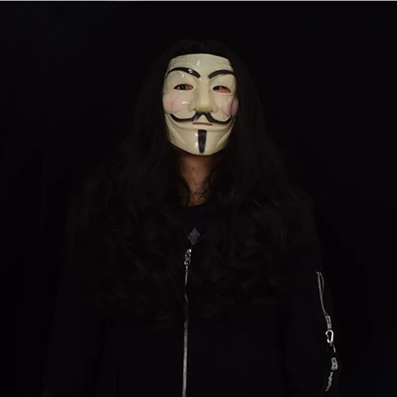 Лидер продаж Белый/Золотой/Серебряный/Желтый V для вендетты Guy Fawkes маска аноним Хэллоуин Косплей костюмы вечерние принадлежности