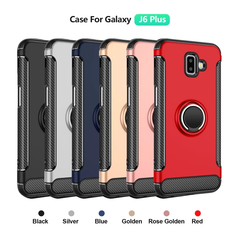 J6 Plus чехол для Samsung Galaxy J610F SM ударопрочный с держателем кольца пальца задняя