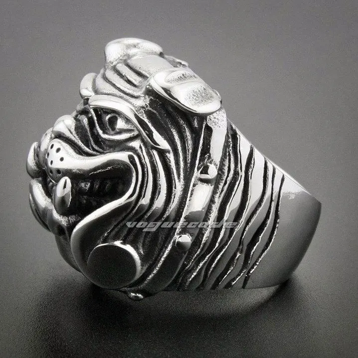 Серебряное модное кольцо из нержавеющей стали 316L Крутое мужское с милым