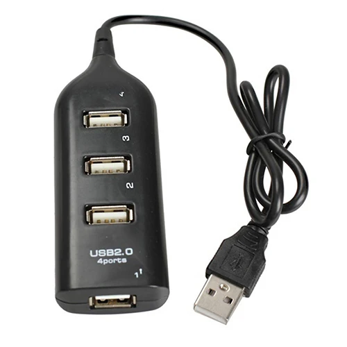 4-портовый разветвитель USB 2 0 высокоскоростной черный мини-адаптер гнезда для