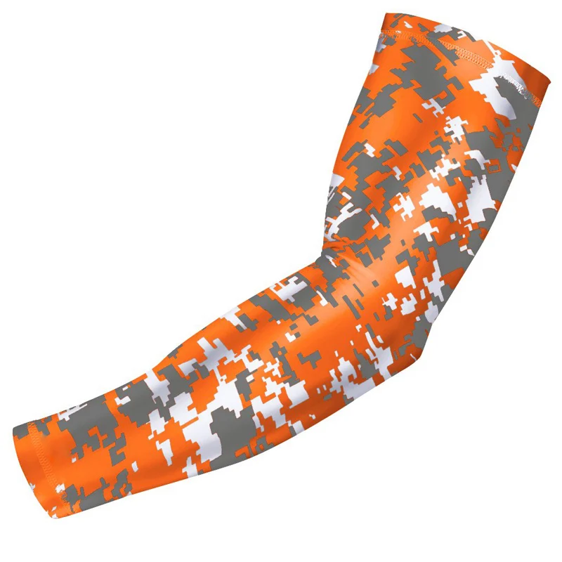 orange-gray Спортивный компрессионный рукав Shark Spirit-молодежные и взрослые Размеры-Бейсбол Футбол, Баскетбол, Спорт(1 рукав - Цвет: orange-gray