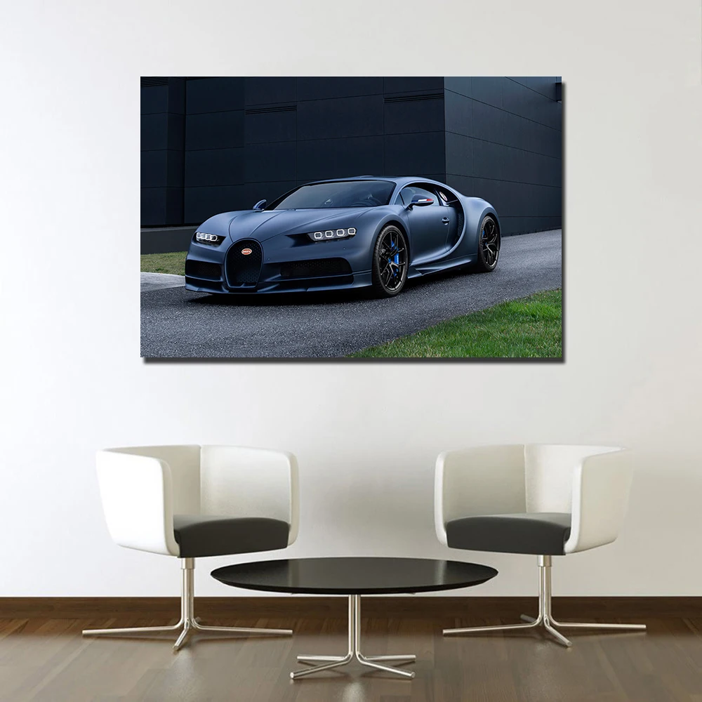 Bugatti Chiron Sport 110 Supercar плакаты холст печать картины с рамкой настенное Искусство