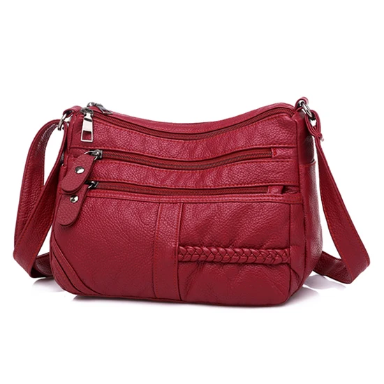 crossbody bag 5 Annmouler модная женская сумка из мягкой искусственной кожи, сумка через плечо, многослойная Сумка через плечо, качественная маленькая сумка, брендовая красная сумочка, кошелек - Цвет: crossbody bag 5