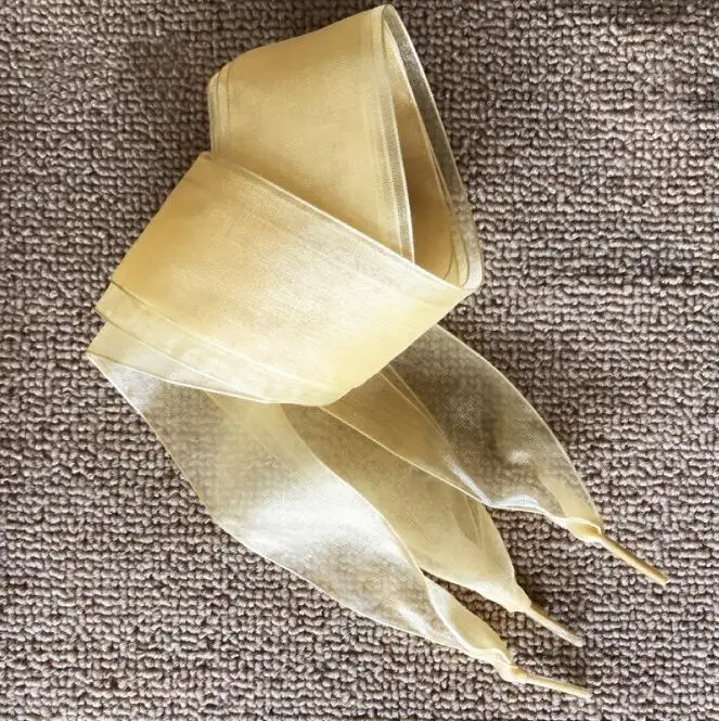 Model 003 Gold Градиент цвета 4 см ширина атласная шелковая лента шнурки 120 см длина кроссовки спортивная обувь Белая обувь шнурки Прямая поставка - Цвет: Model 003 Gold