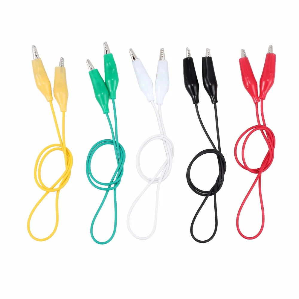30 шт. зажимы аллигатора набор тестов 1A 24 AWG Guage 50 см Тестовый Кабель для Цифровой мультиметр Зажимы 5 цветов Тестовые провода