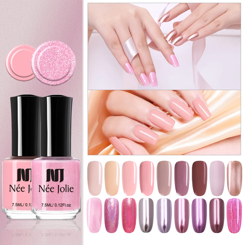 Лак для ногтей NEE JOLIE Pink Series, быстросохнущий, 3,5 мл, 7,5 мл, голографический матовый блеск, зеркальный эффект, лак для ногтей, 18 цветов
