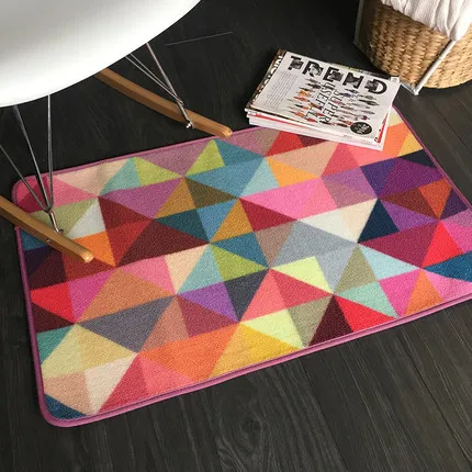 

Colorful Plaid Carpet Bedroom Living Room Rectangular Soft Floor Mat