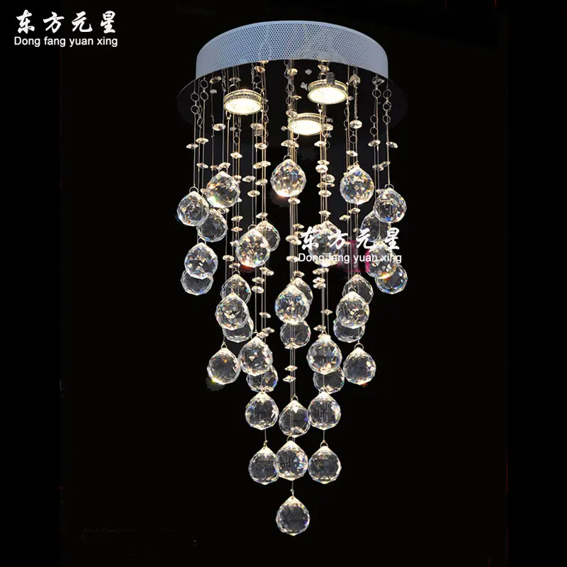 Светодиодная хрустальная люстра лестничные огни с регулируемой яркостью