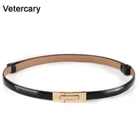 newest fashion thin belts for women gold rectangle buckle patent leather adjust cummerbunds female designer brand ceinture femme