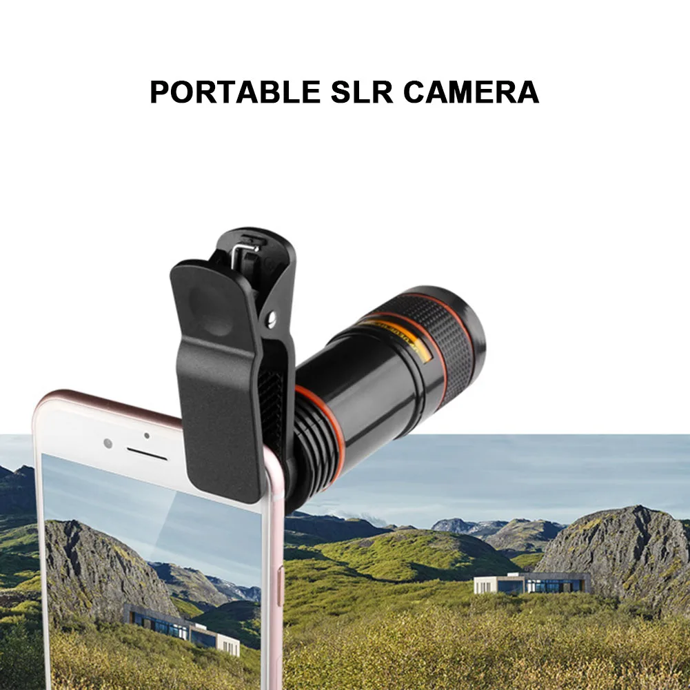 Новый стиль Черный Белый ABS Гибкий 12X оптический зум телескоп объектив мобильного