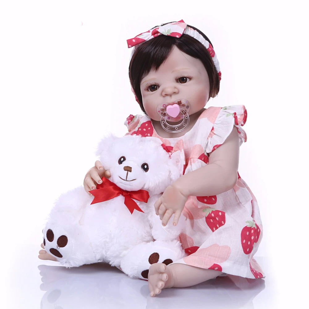 Полностью силиконовая виниловая Кукла Reborn girl Детская кукла игрушка 55 см