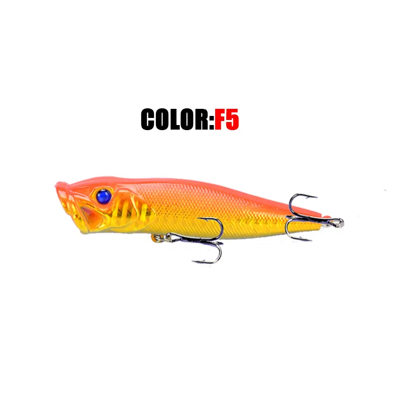 9.5cm/12g Popper Hard Topwater Bait Trolling Wobbler Rattling Isca Artificial 3D Eyes Fishing Lure Bass Balance Weight Pesca - купить по