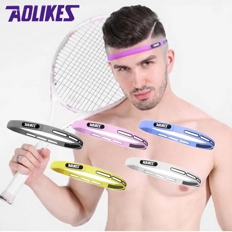 

1Pcs Silicone Fitness Headband Sport Sweatband For Men Women Basketball Running Hairband Wourkout Head Sweat Band Hair Ribbon