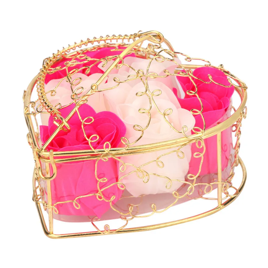 Hot Pink Романтическое мыло с ароматом в виде сердца для ванны и тела с лепестками роз для ванны, веселое свадебное украшение#0110 A2 - Цвет: Hot Pink
