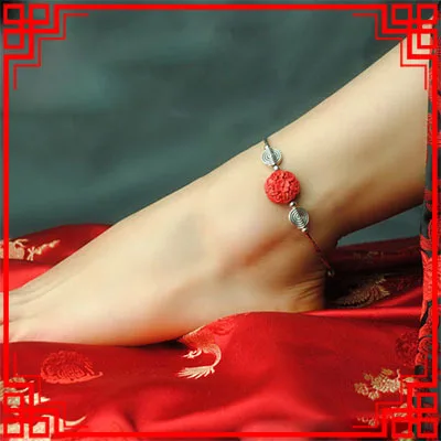 Женские Этнические браслеты на ногу цепи новая ручная работа резная Лаковая