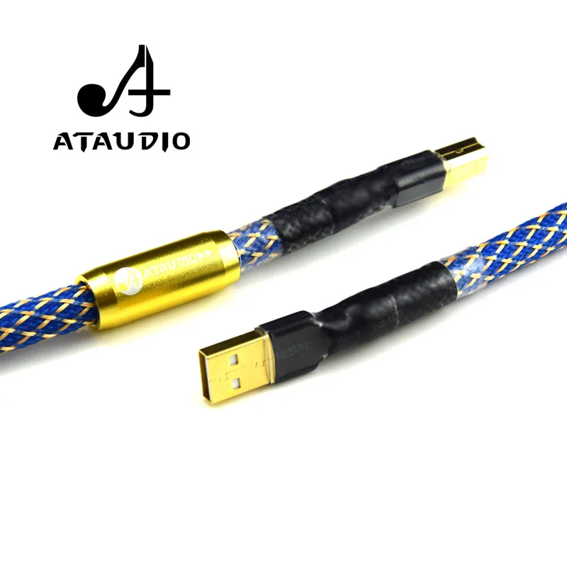 ATAUDIO посеребренный G5 Hifi usb кабель высокого качества 6N OFC Type A B DAC USB для передачи