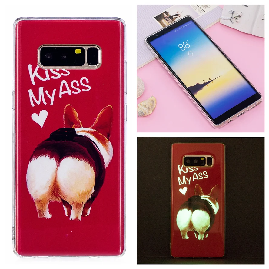 Световой Мягкий силиконовый чехол для Samsung Galaxy S6 S7 край S8 Плюс Крышка корпуса Note8