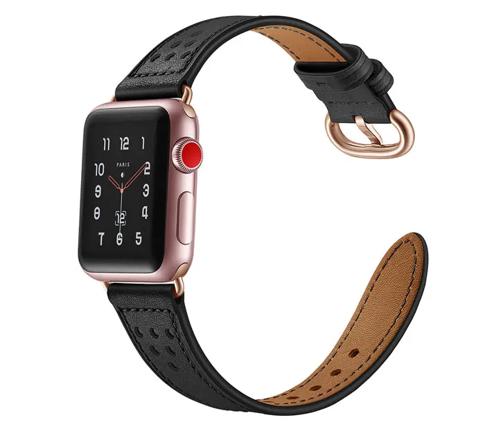 Ремешок из натуральной кожи для часов apple watch 4, 5, ремешок 44 мм, 40 мм, 42 мм, 38 мм, ремень, высококачественный браслет для iwatch серии 5/4/3/2/1