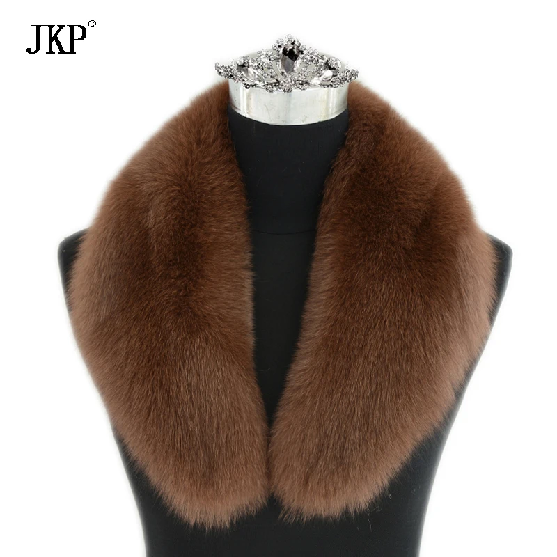 Jancoco Max 2021 новый длинный воротник из натурального Лисьего меха шарф для женщин и