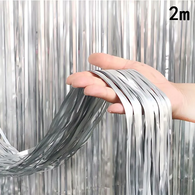 Silver rain curtain 1 шт., 104*66 см, розовые, фиолетовые балерины, для девочек, принцесса, фольга, Гелиевый шар, для детей, для дня рождения, вечеринки, украшения, для свадьбы - Цвет: Silver rain curtain