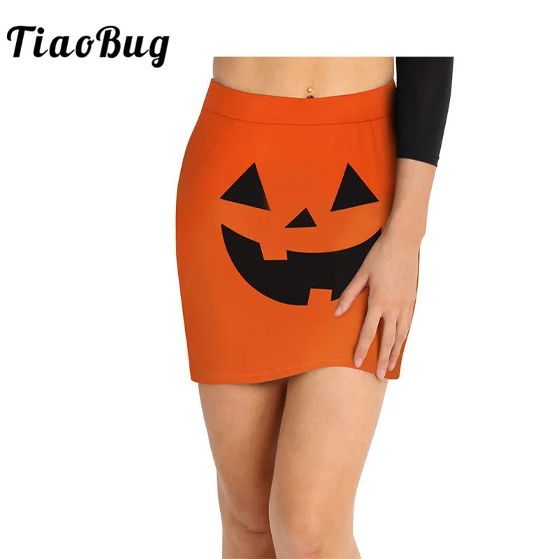 Женский костюм на Хэллоуин TiaoBug ярко оранжевый эластичный облегающий короткий
