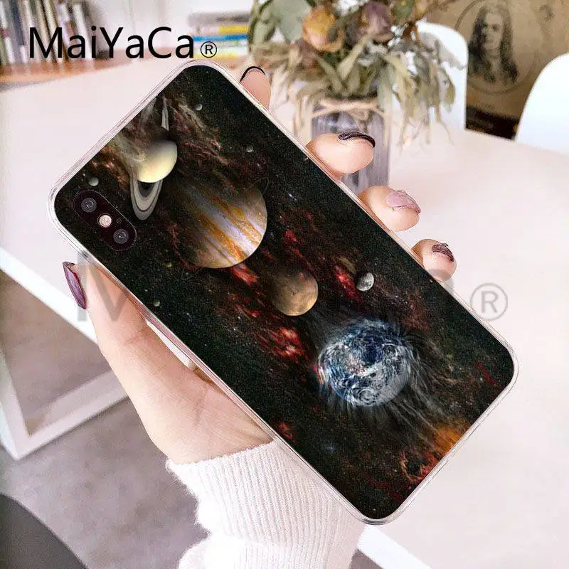 Чехол MaiYaCa для iphone 7 6 X Saturn Saturnus Planets of Solar System Прозрачный чехол iPhone 8 6S Plus XS XR
